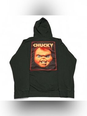 chucky dark green hoodie - L